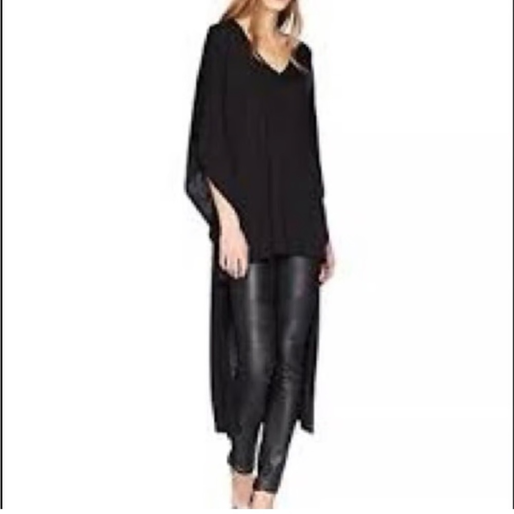 BCBGMAXAZRIA TENCEL® Draped High-LowV neck batwing Top/Pink (S) 💖